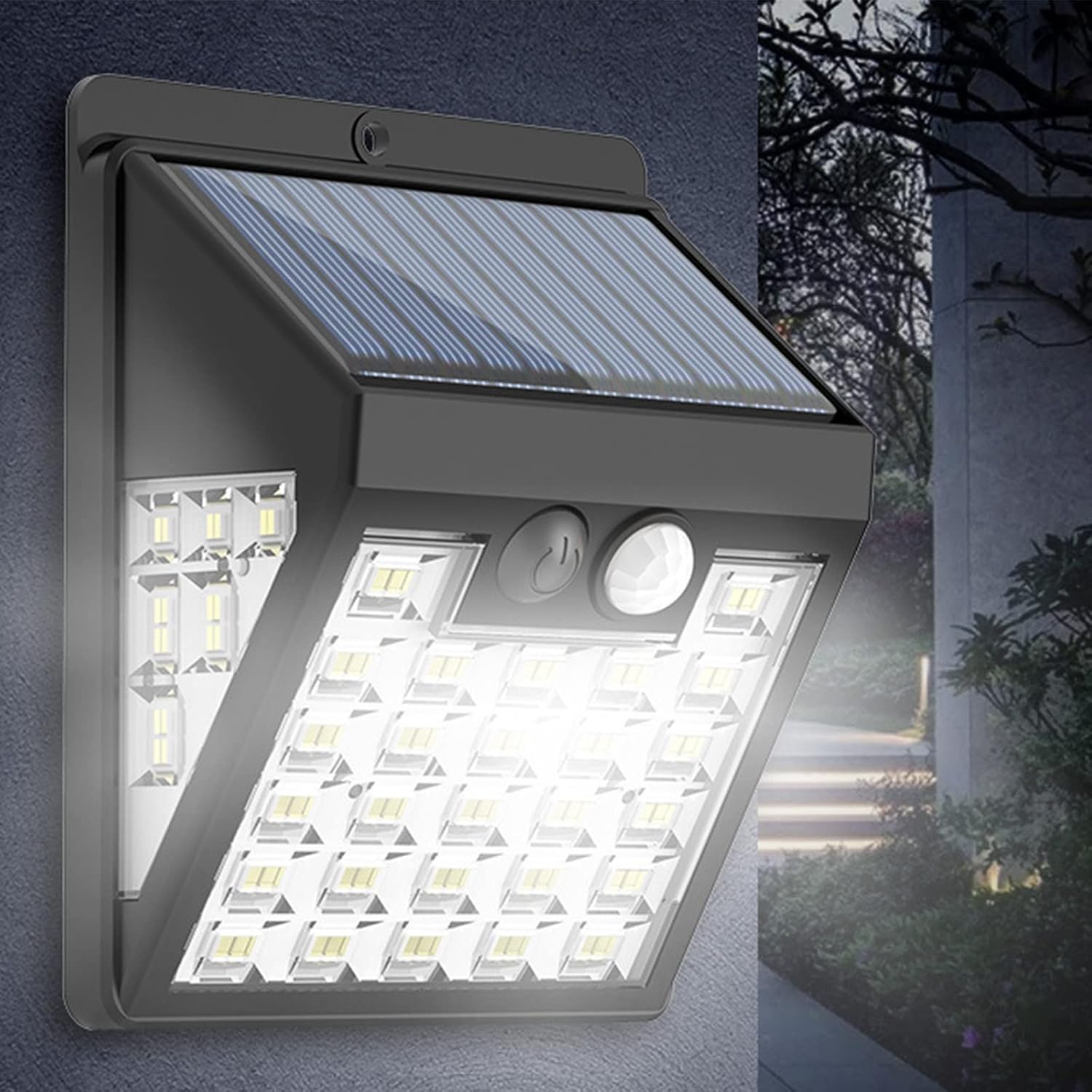 Ke1Clo Solar Powered Outdoor Flood Lights, IP65 Waterproof, 3 Light