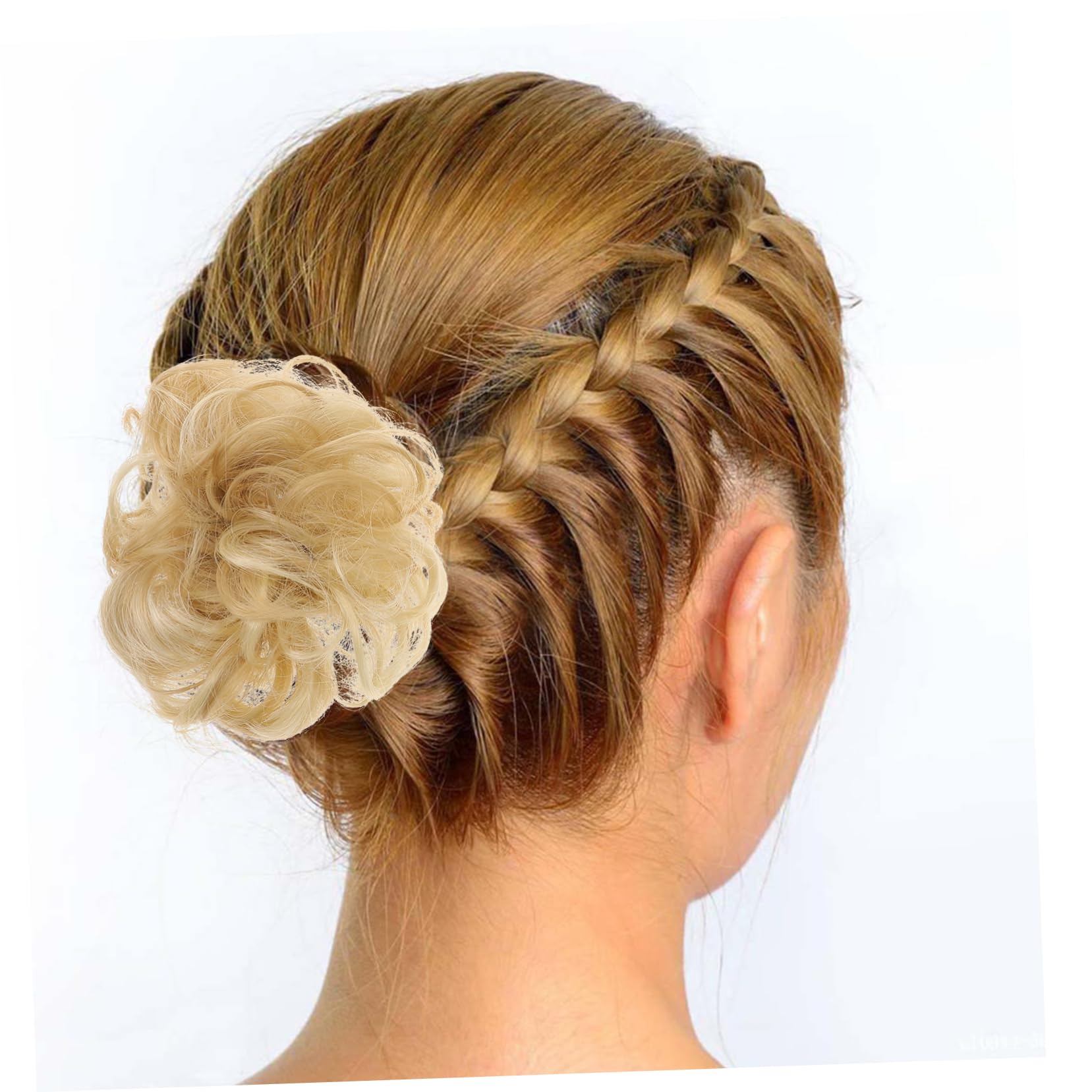 FRCOLOR 4 Set Elegante Chignon Invisibile Finto Per Da Donna Chignon Riccio Pezzi Di Elastico Per Chignon Coda Di Cavallo Estensione 2 Pezzi * 4