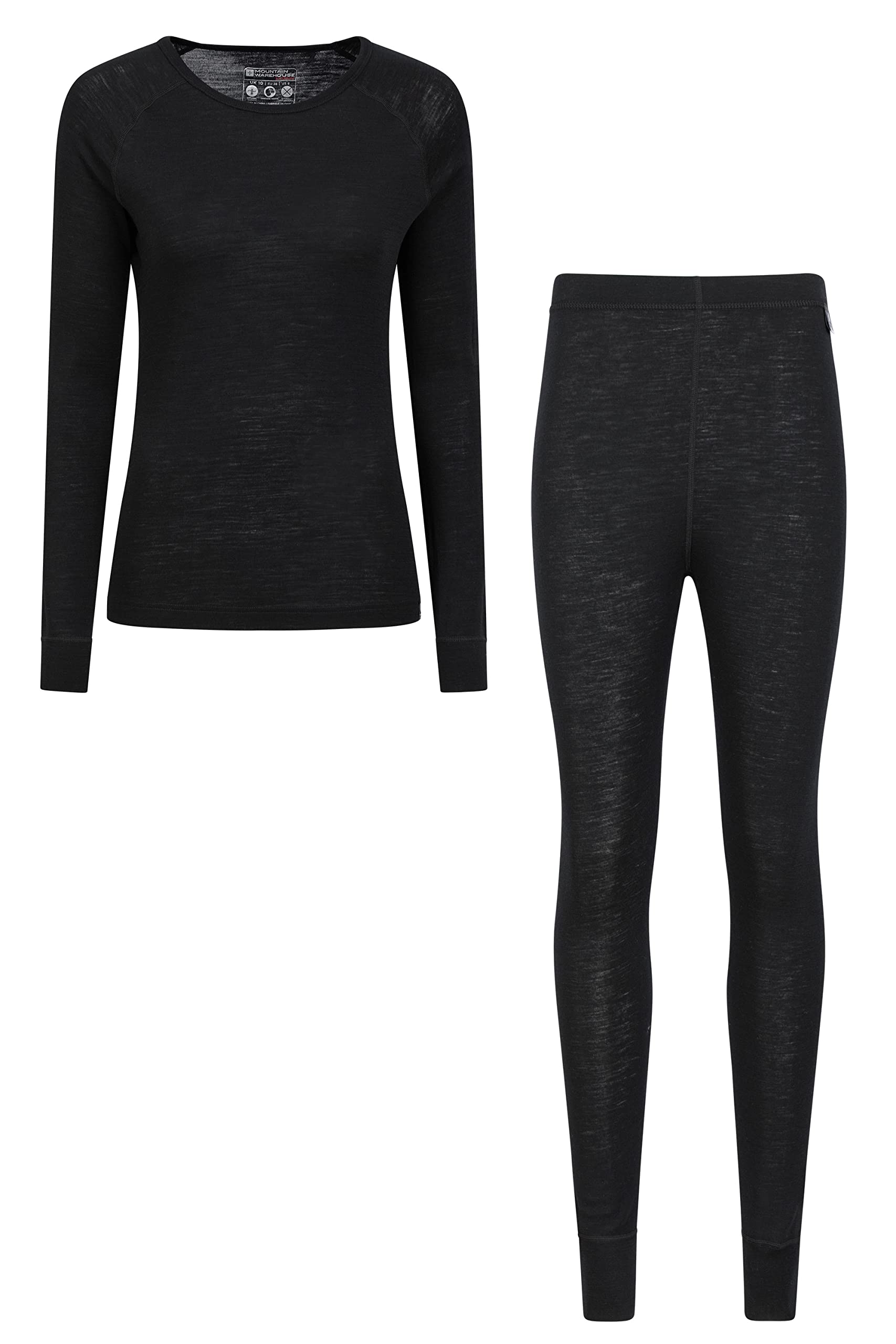 Merino Womens Top & Pants Set - Black