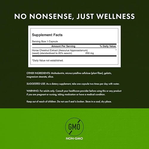 Miniatura 3 de Swanson Castaño de Indias 22% Aescina (estandarizada) 250 miligramos 120 Cápsulas