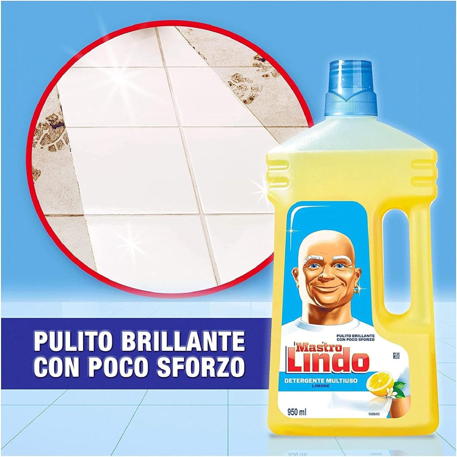 Detersivo Liquido Pavimenti e Multisuperficie – Profumo Limone – Formato 950 ml – Variazioni 4/8/12 Pezzi (12)