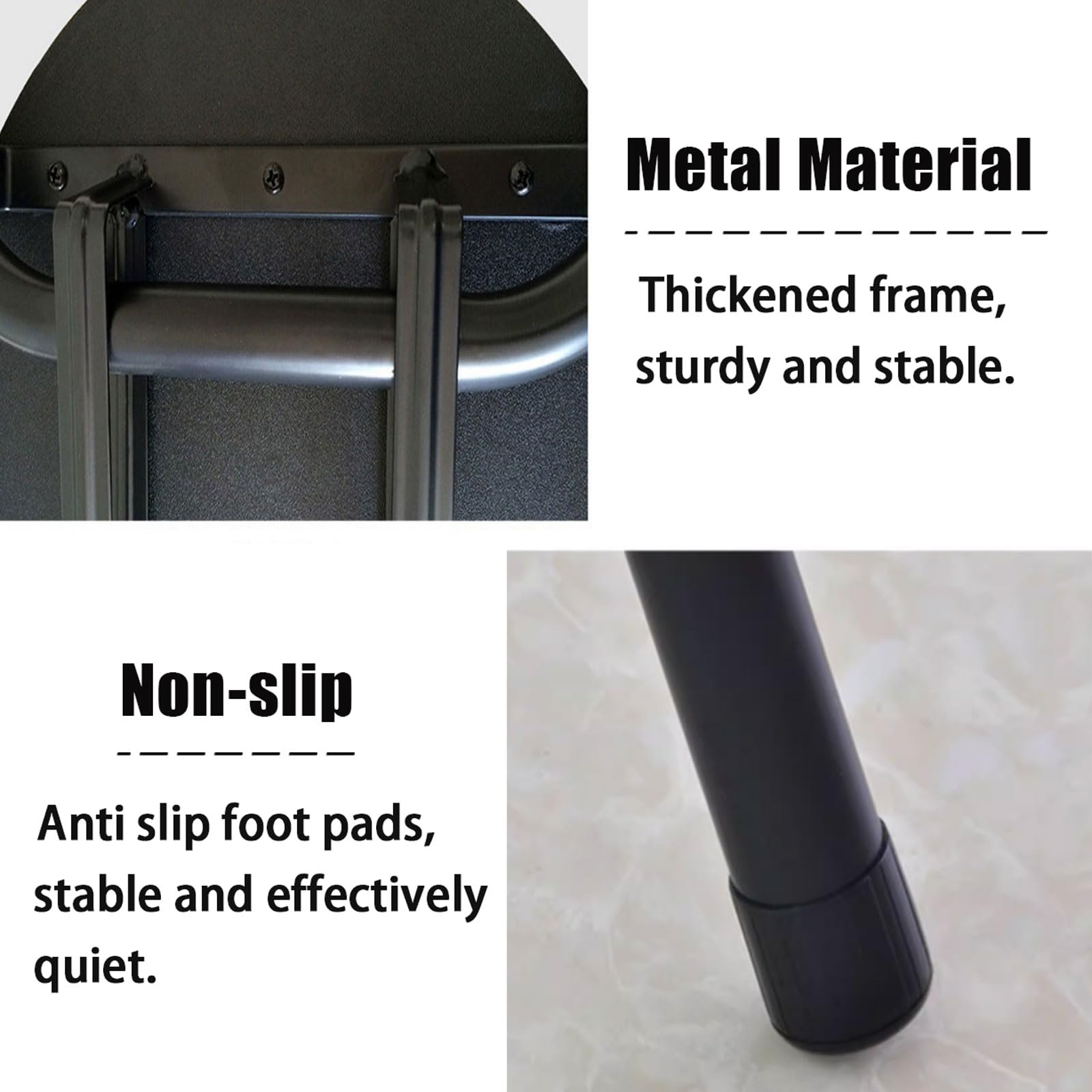 Plier Le Banc， Facile à Transporter, sans Montage, Compact, for la Cuisine et Le Bar(Black,60cm/24in)