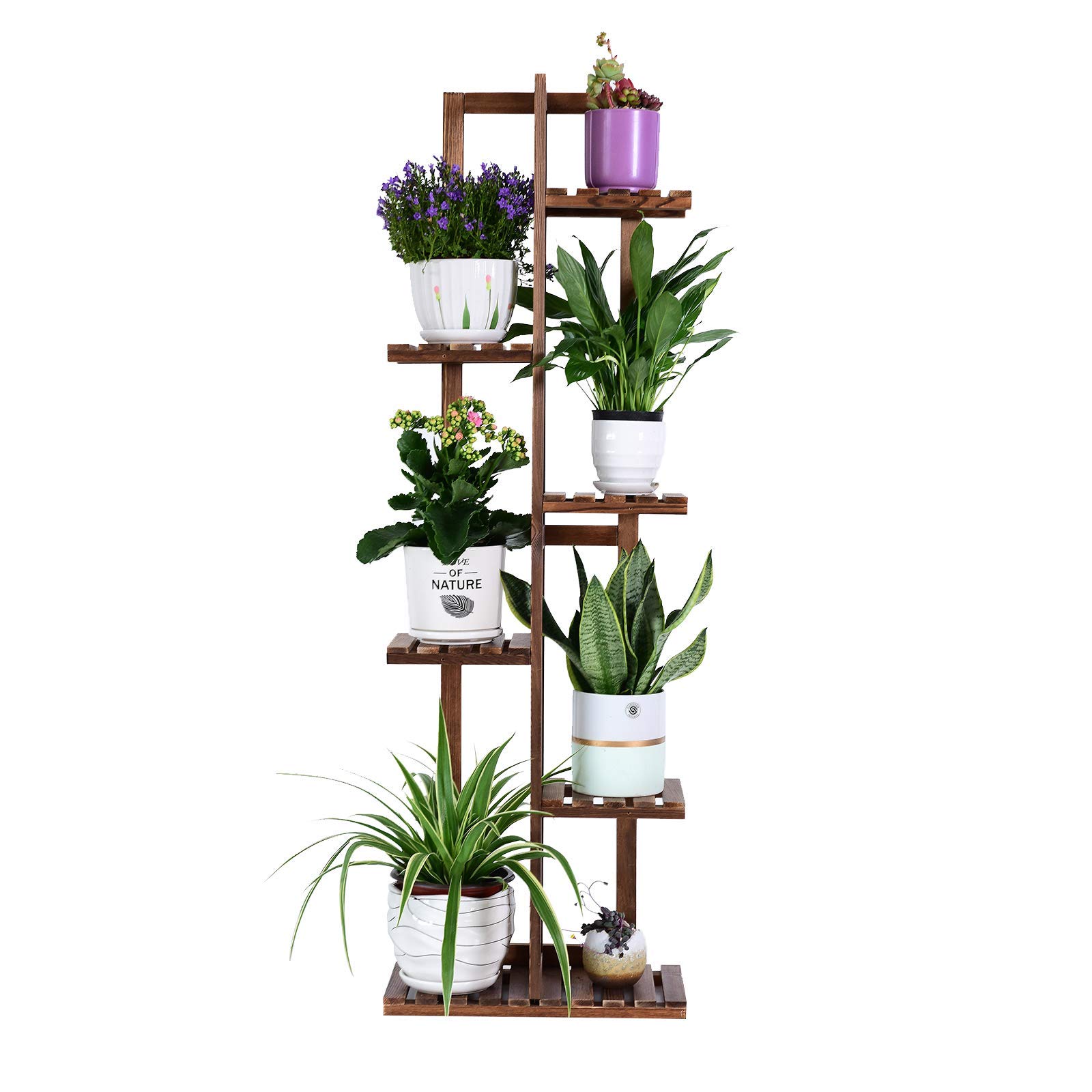 Buy GLSLAND Wood Stand Rack 6 Tire 7 Potted Tall Multiple Layer 49