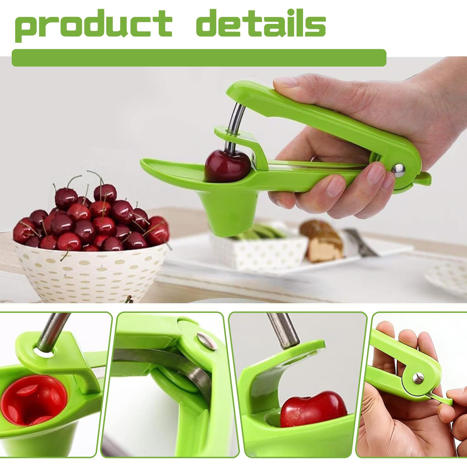 Deshuesador de Cerezas Manual de Acero Inoxidable para Frutas y Bayas