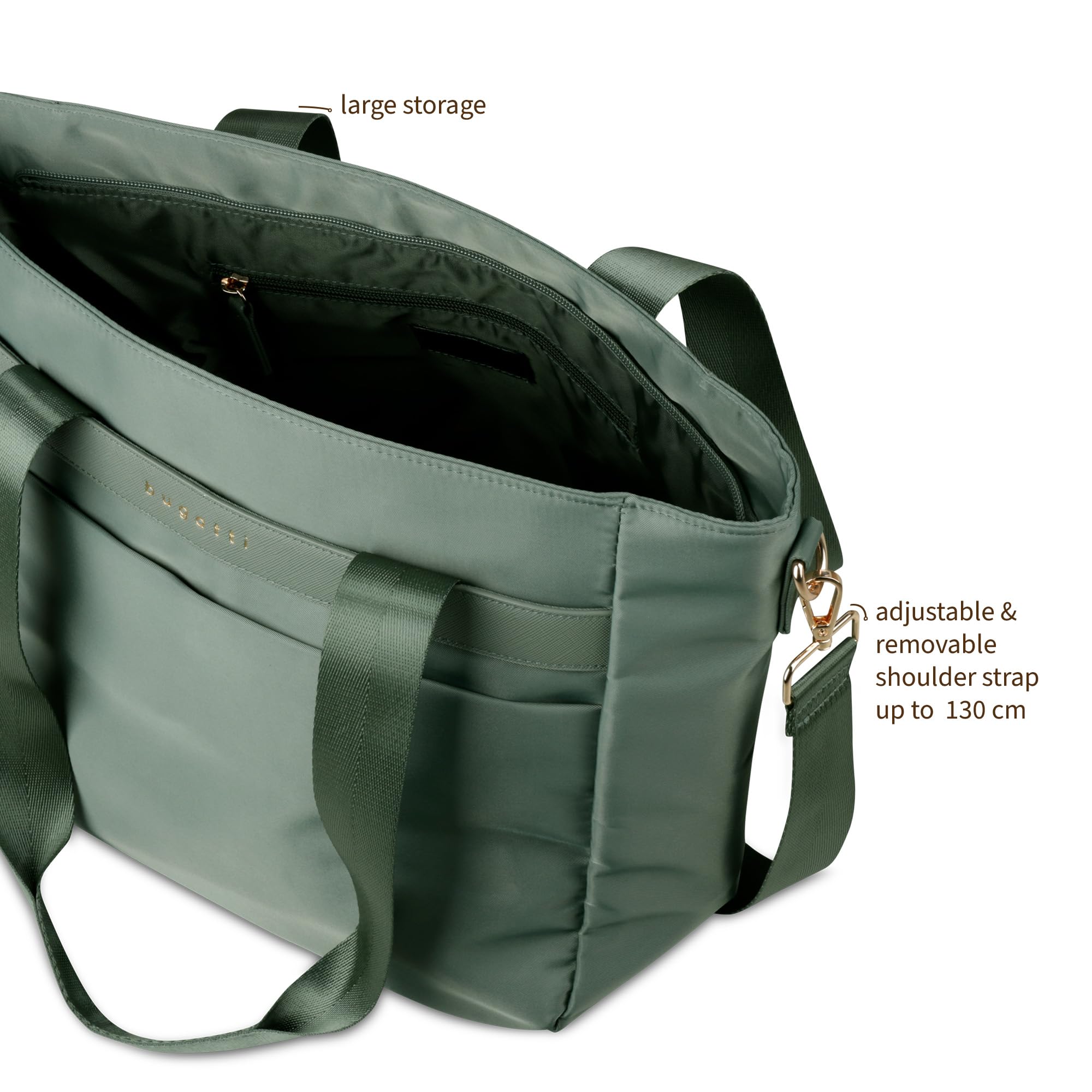 bugatti Mare 2.0 – Borsa shopper da donna, leggera e capiente con tanti scomparti