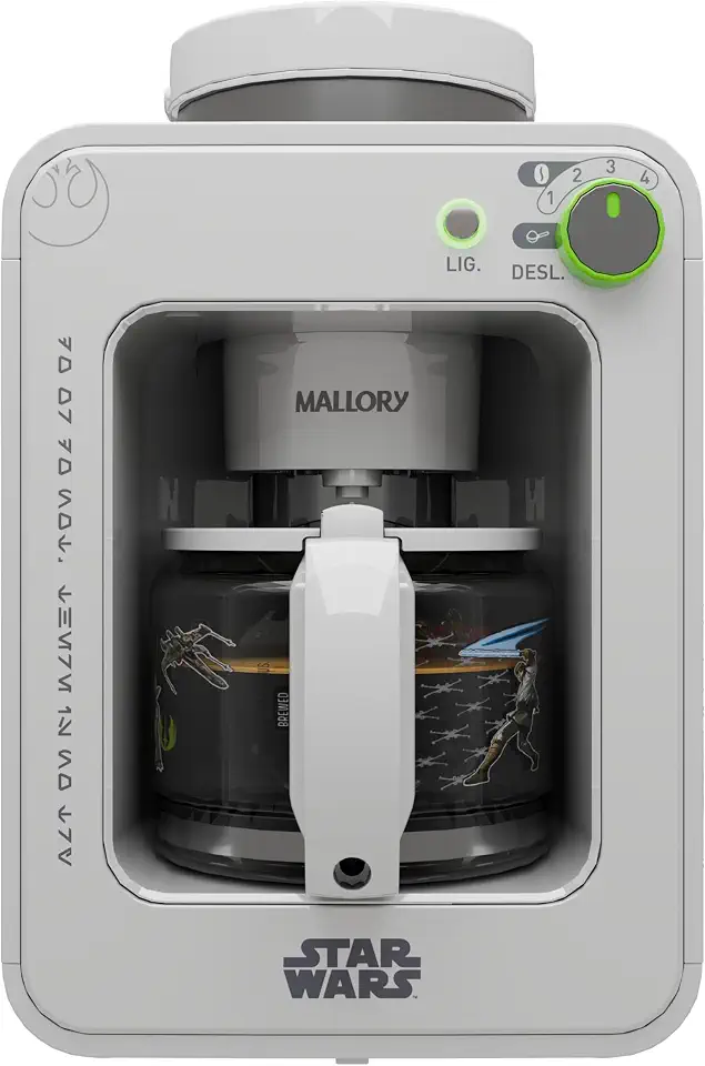 Cafeteira Elétrica Mallory Star Wars Jedi Brew 127V - Com Moedor de Grãos – Edição Limitada Numerada