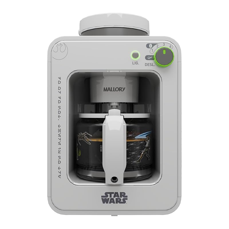 Cafeteira Elétrica Mallory Star Wars Jedi Brew, 220V, com Moedor de Grãos - Edição Limitada