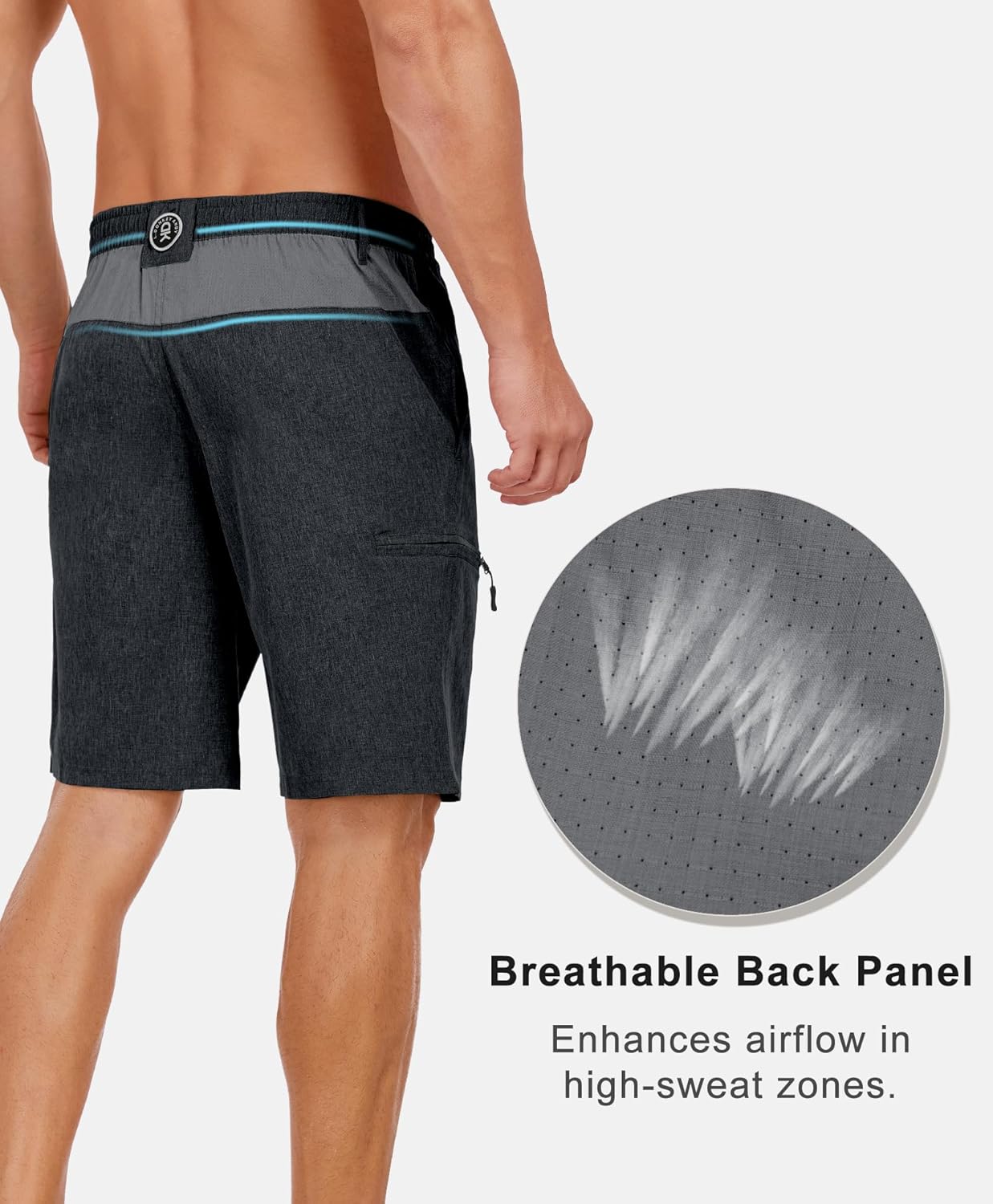 Little Donkey Andy Men's Golf Shorts Quick Dry Lightweight Breathable Casual Short with Elastic Waist 3 Pockets for Hiking