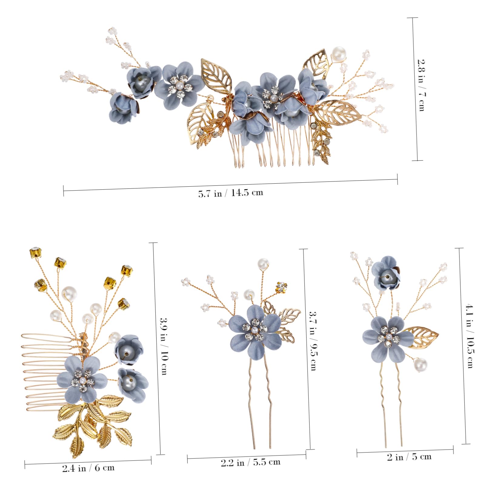 Didiseaon 6 Ensembles Épingle à cheveux pinces cheveu hairpin barbir accessoires de cheveux de demoiselle d'honneur casque de mariée peigne pince à cheveux accessoires de cheveux de fleurs
