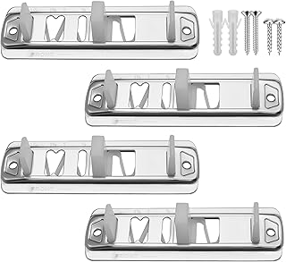 Sliding Closet Door Floor Guide for N 6560 3/4" to 1-3/8" Sliding Door Guides, Adjustable Stamped Steel Sliding Closet Door Hardware 2 Pack，White (White-4 Pack)