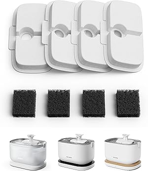 PETLIBRO Katzenbrunnen Filter 4er Pack für Dockstream Trinkbrunnen für Katze PLWF005, PLWF115, PLWF105, 2-Monats-Set Ersatzfilter für Katzentrinkbrunnen