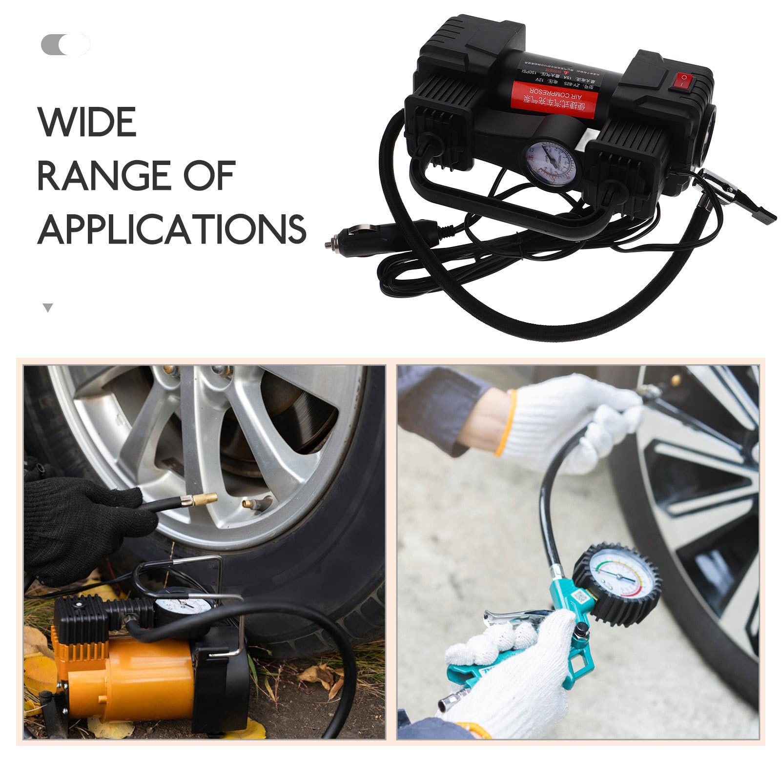 Gadpiparty Compresor de Aire Portátil para Coche con Inflador de Neumáticos Automático 150psi de Tamaño Reducido para Inflado Rápido en Carretera