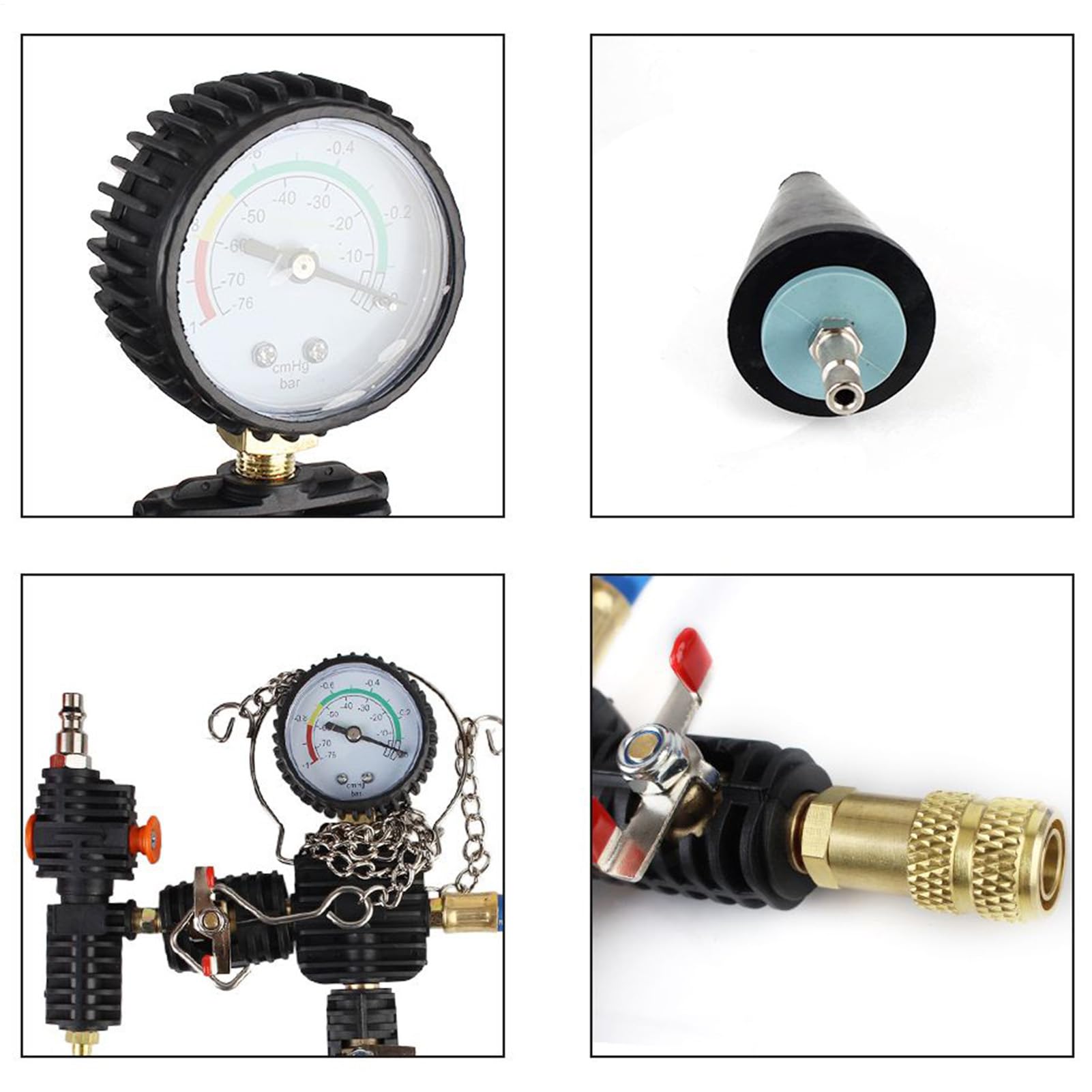 Kit Ricarica Sottovuoto per Liquido Refrigerante Tester Perdite Manometro | Test Perdite Di Raffreddamento Da Officina di Riparazione Auto, Camion e Veicoli