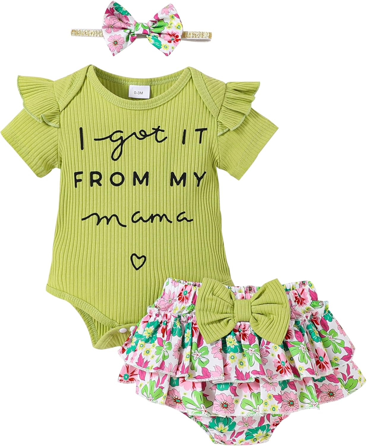 Mioglrie Newborn Infant Baby Girl Clothes Romper Shorts Set Floral Summer Outfits Cute Baby Clothes Girl