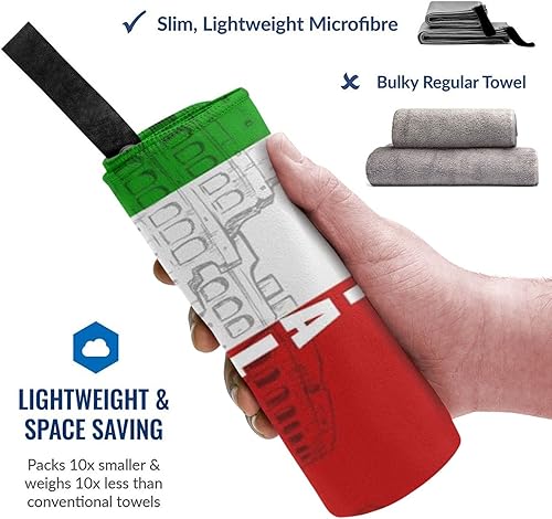 Miniatura 3 de Roman Colosseum - Toalla de playa de microfibra con bandera italiana para adultos, 31.5 x 63 pulgadas, toallas de playa de viaje de gran tamaño con