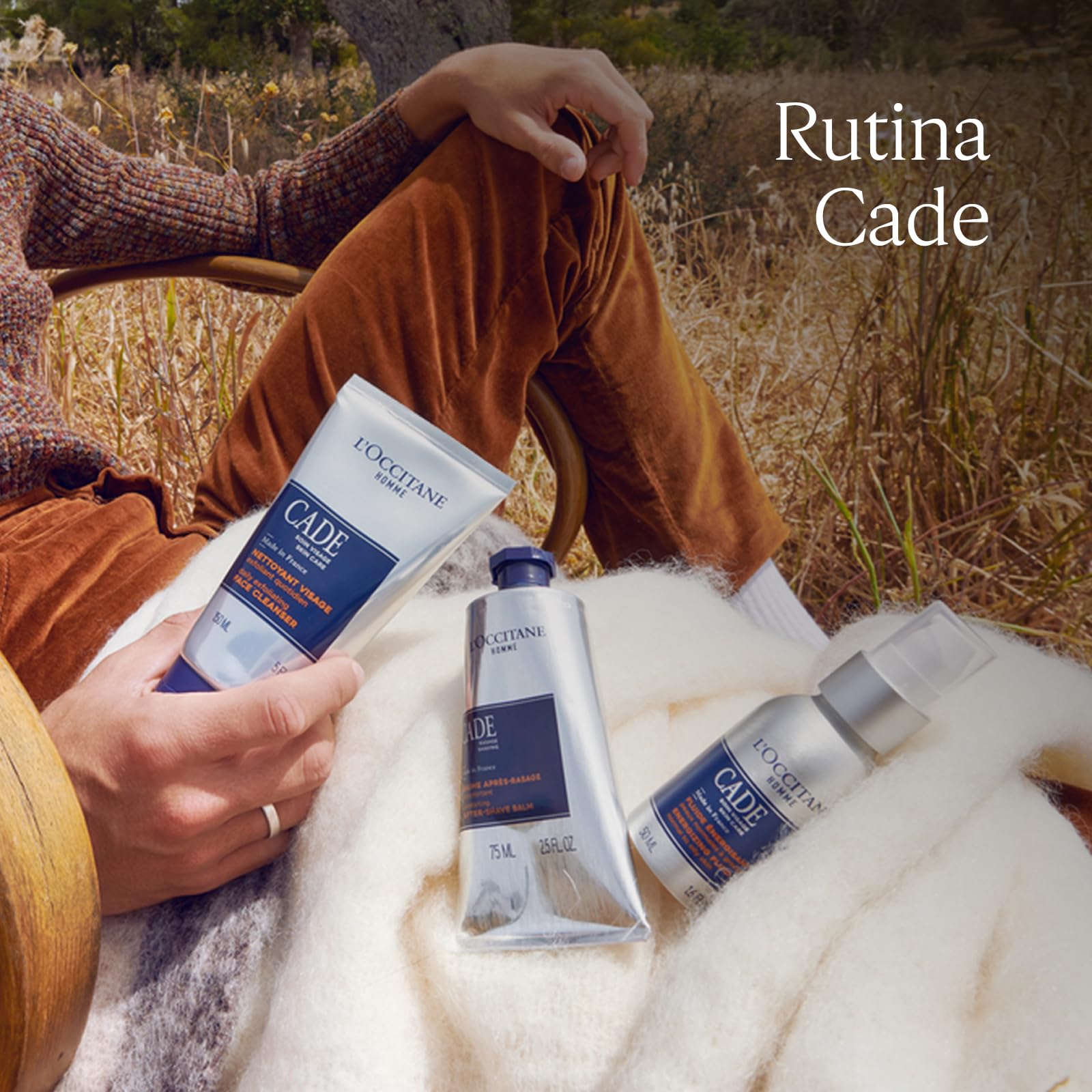 L'OCCITANE - Bálsamo Aftershave Reconfortante Cade - 75 ml - Hidrata y reduce las irritaciones - Fabricado en Francia