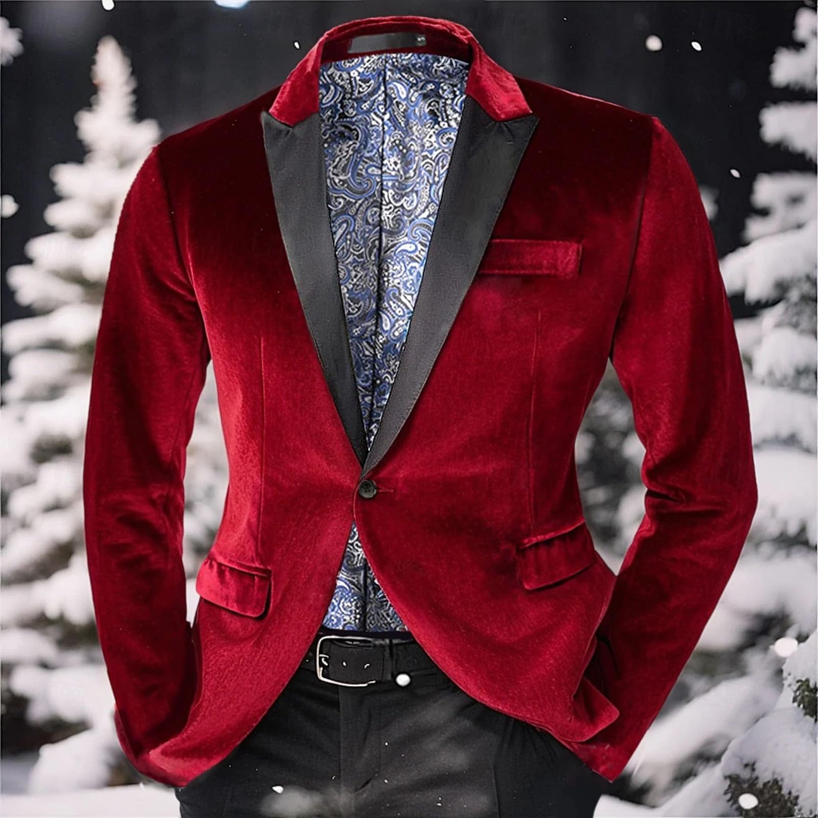 Chaqueta de terciopelo para hombre, con un botón, corte regular, de terciopelo, para fiestas, corte regular, chaqueta de traje formal, blazer para boda, esmoquin