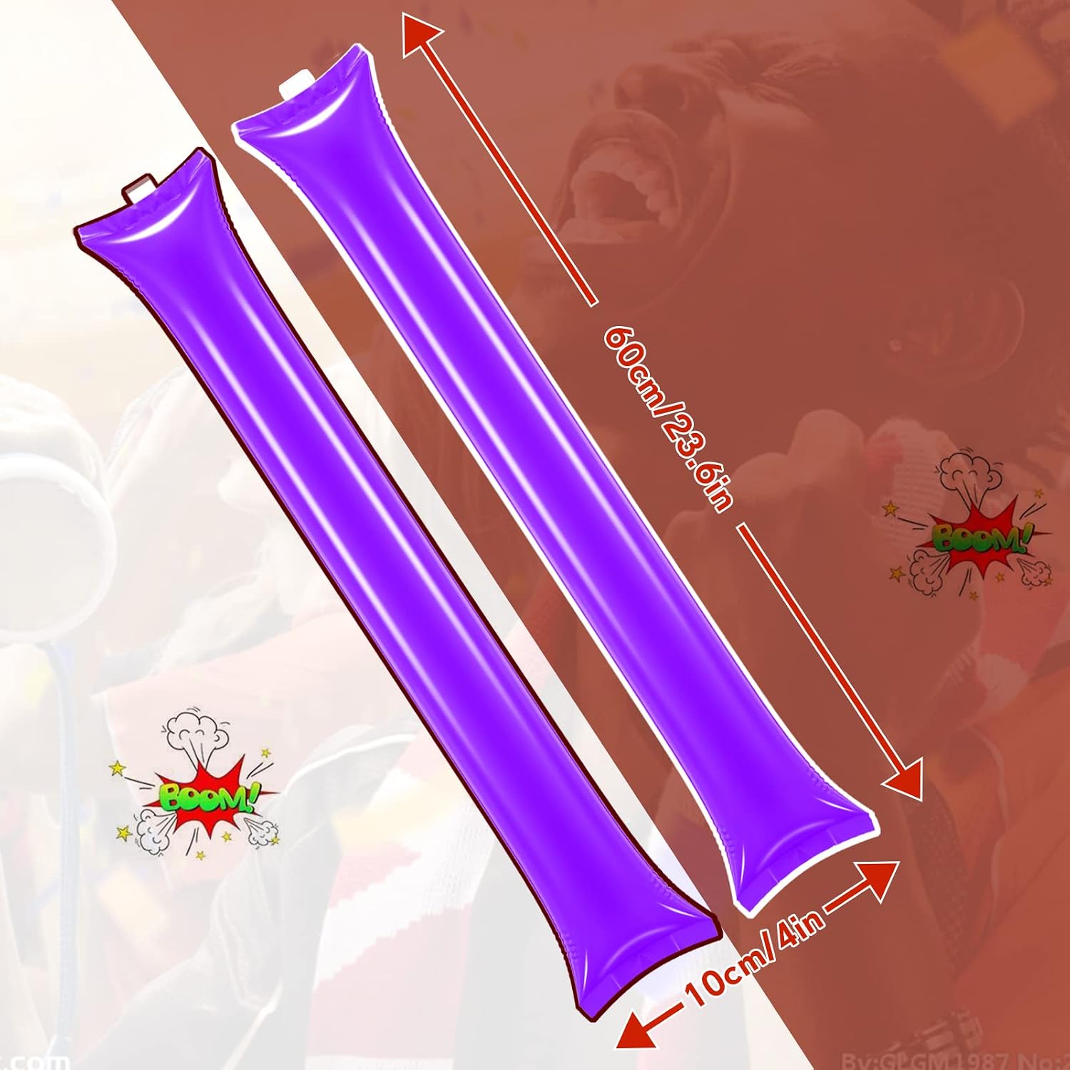 Civaner 48 Pcs Thunder Stick Boom Stick Cheering Noise Maker,Purple image 3