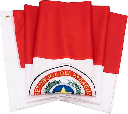 Miniatura 2 de DANF - Bandera de Paraguay de 3 x 5 pies, banderas nacionales paraguayas, poliéster con ojales de latón, bandera de 3 x 5 pies