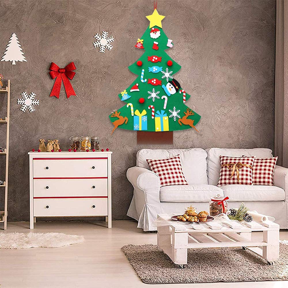 Viilich Sapin De Noël Feutrine,110cm DIY Enfants Sapins De Noël Feutre