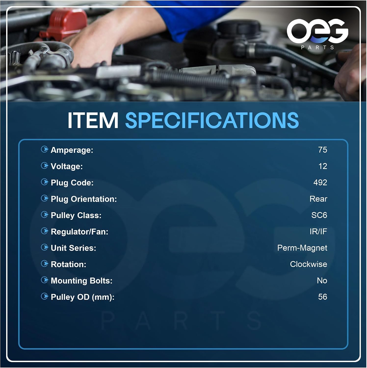 OEG Parts New Alternator Compatible With Suzuki SX4 2010 2011 2012 2013 & SX4 Crossover 2012, 31400-78K20 31400-78K21 A005TG1881