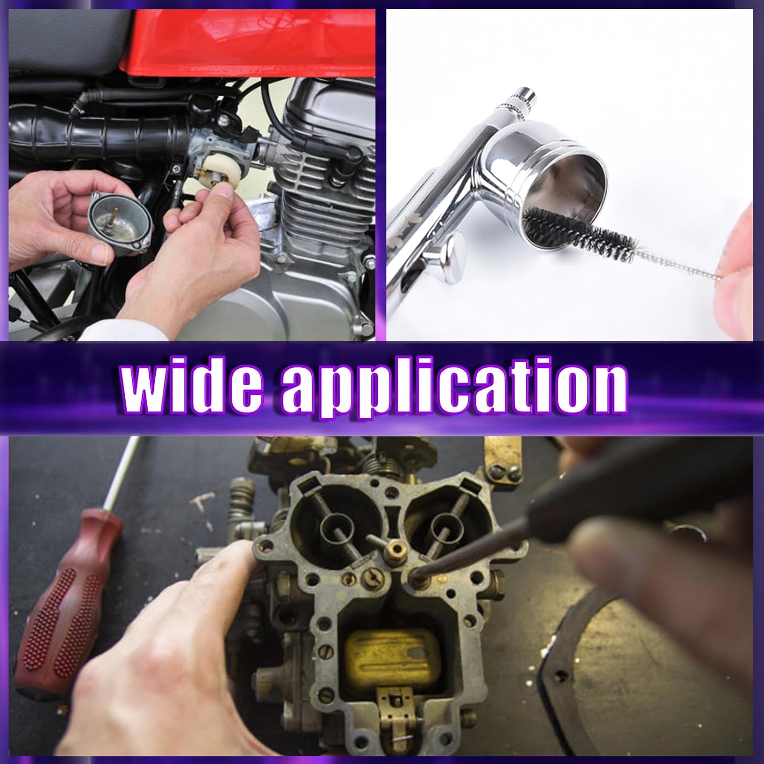 Swpeet 15Pcs Carburetor Adjustment Tool Carburator Adjusting Kit with Welding Tip Cleaner Carb Carburetor Cleaner Assortment Kit, Carburetor Adjusting Tool with Carburetor Cleaning Brush Needle Kit