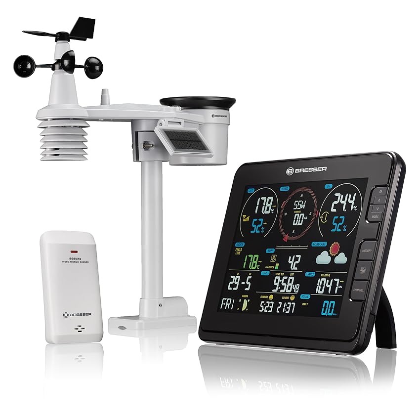 EXPLORE SCIENTIFIC WSX3001 Stazione meteo professionale 7 in 1 con connessione wi-fi, nera
