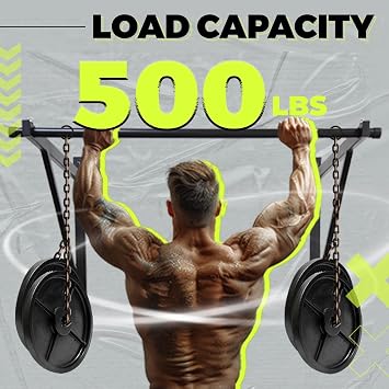 ECOTRIC 46 Wall Mounted Pull Up Chin Up Bar Heavy Duty Gym Workout Fitness