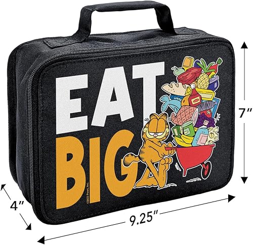 Miniatura 2 de LOGOVISION Garfield When I Eat - Lonchera aislada de lados suaves, bolsa de almuerzo reutilizable para trabajo de oficina escolar, sin BPA, 10 x 8