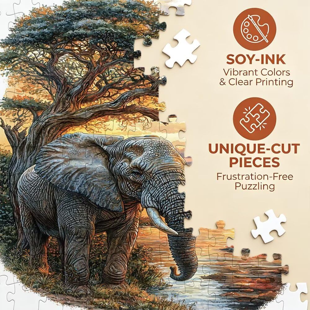 Puzzle dla dorosłych, 5000 elementów, 5000 elementów, motyw drzew słoni, klasyczne puzzle, wymagające gry rodzinne, do dekoracji domu i prezentów DX0YL2-182