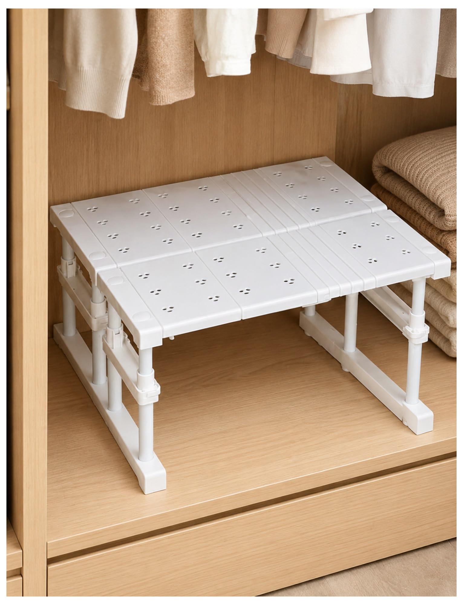 Étagère d'armoire solide et empilable de 48 cm de largeur pour la maison