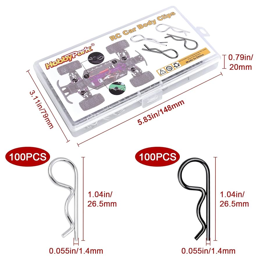 HobbyPark 金属ボディピンクリップ　１/１０ＲＣカー適用（５０個入れ） 2zzhgl6 Amazon | RC ボディクリップピン、アルミ合金プル部分 RC カー