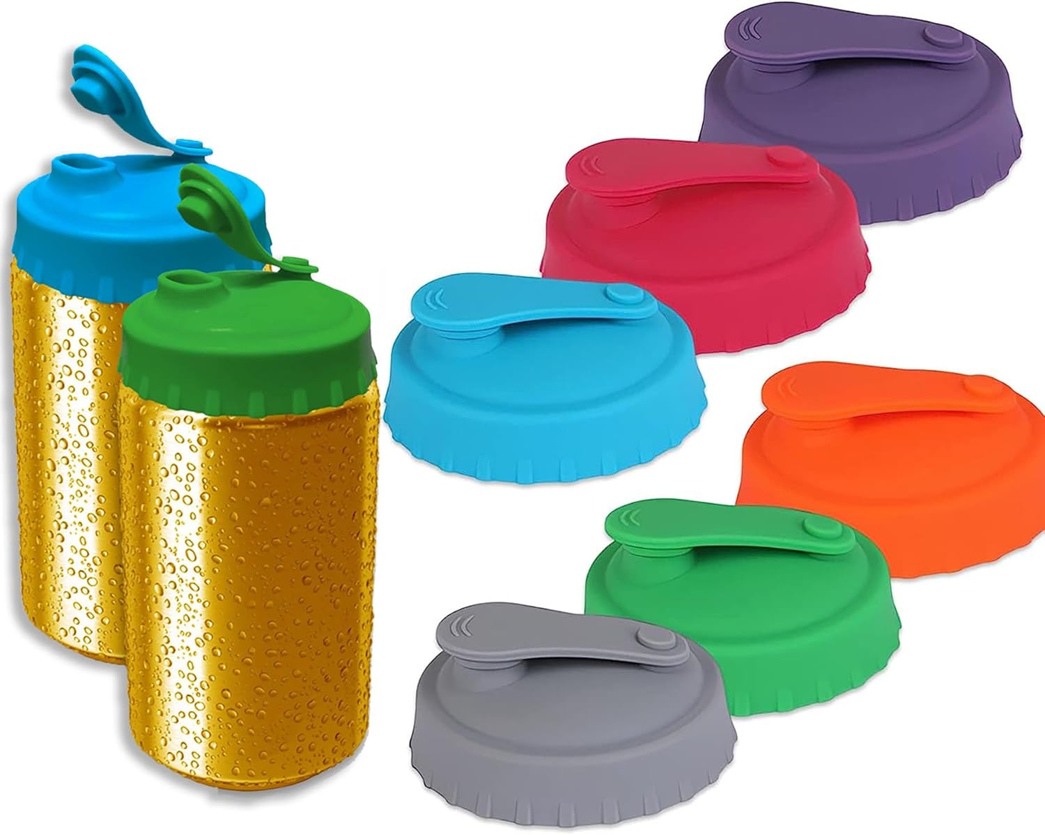 Silicone Soda Can Cover 6 Pack Reusable Canning Lids