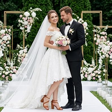 Reimferce Comfortable Block Heels for Women: 3.14 Stable Walk for Confidence on Wedding - Elegant Bow Ankle Strap & Cushioned Insole for Bride & Bridesmaids