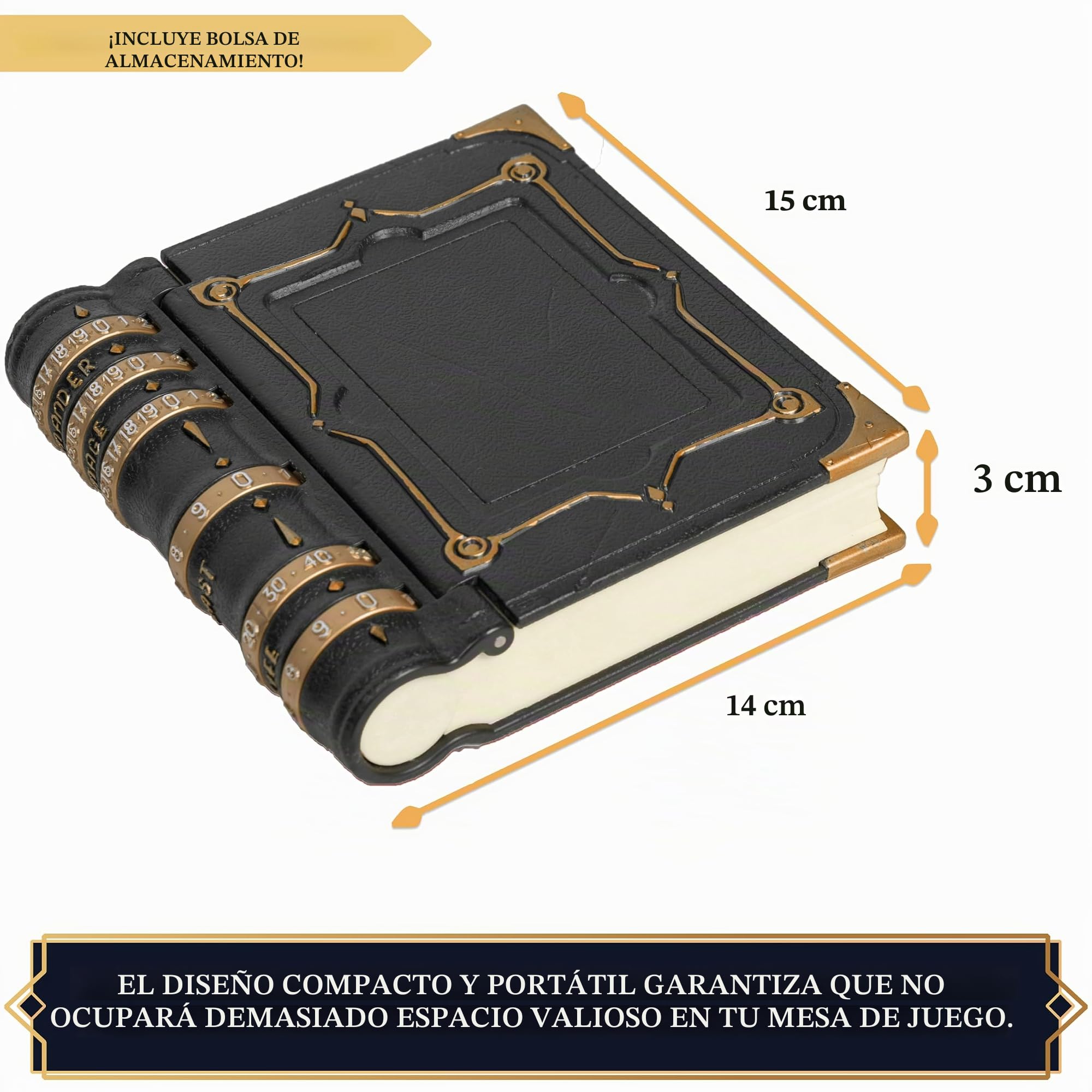 MTG Commander EDH Zona de Mando/Command Zone Tray para Magic The Gathering – Contadores de Vida, Hechizos y Daño. Guarda Dados y Fichas (¡Esto no es una Caja de mazo!) – Accesorio MTG (Negro)