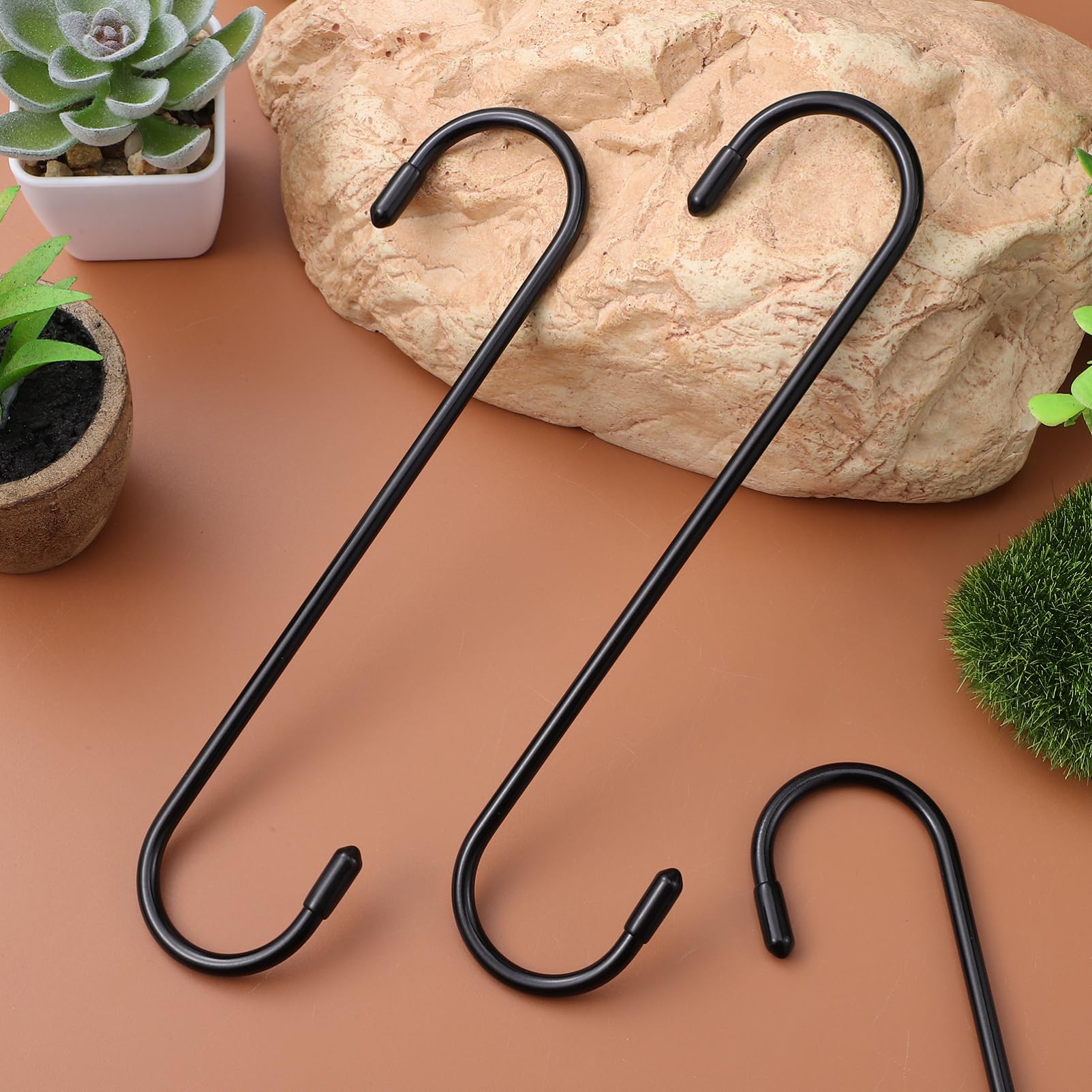 POPETPOP 6piezas Ganchos s Pesados Para Colgar Plantas Utensilios De Cocina y Calipers De Freno Instalación Rápida y Alta Capacidad De Carga Ganchos De Metal Con Puntas De Goma Uso