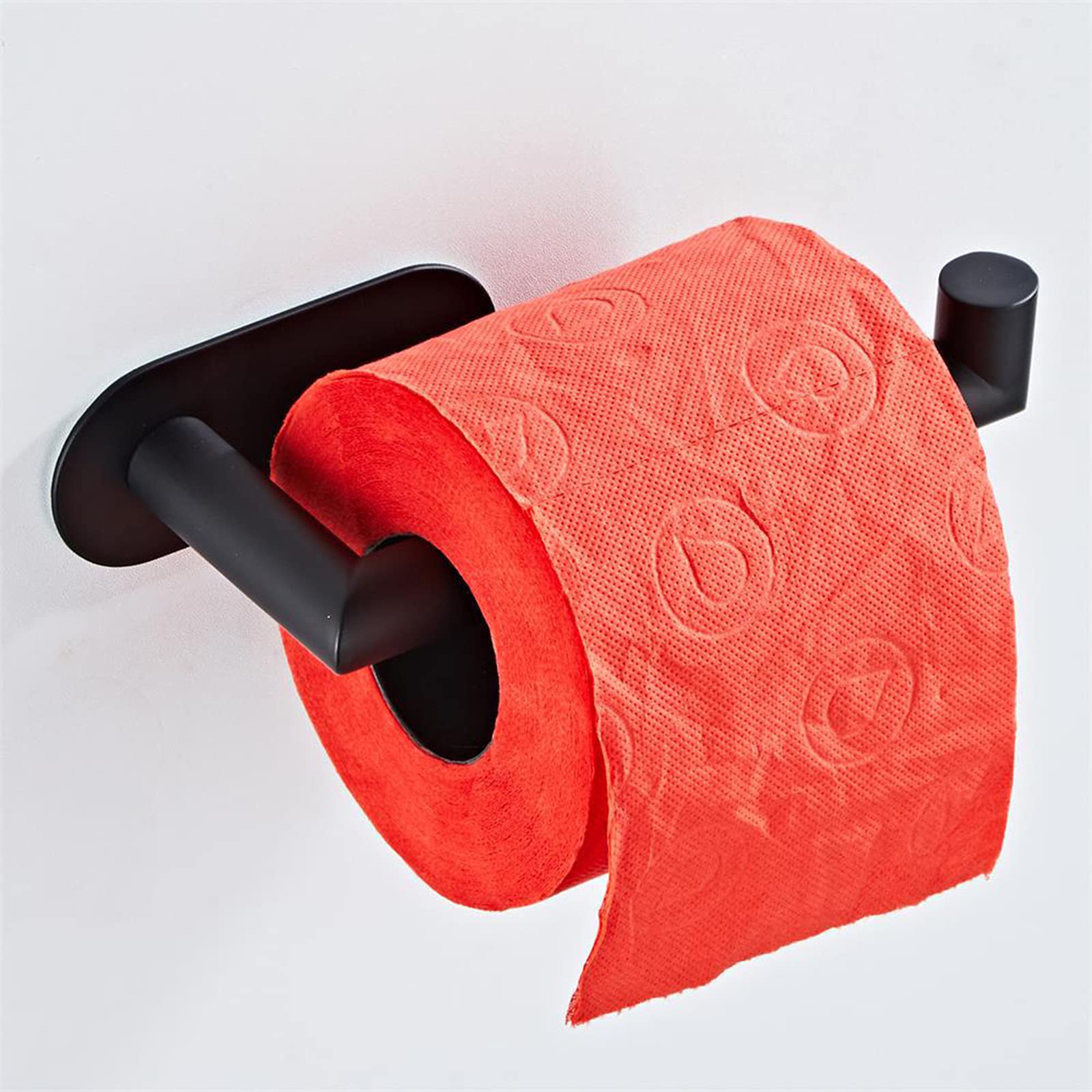 Elementos esenciales para el hogar, portarrollos de papel higiénico, portarrollos de papel higiénico negro mate, portarrollos de papel higiénico adhesivo de acero inoxidable 304 para baño, a prue