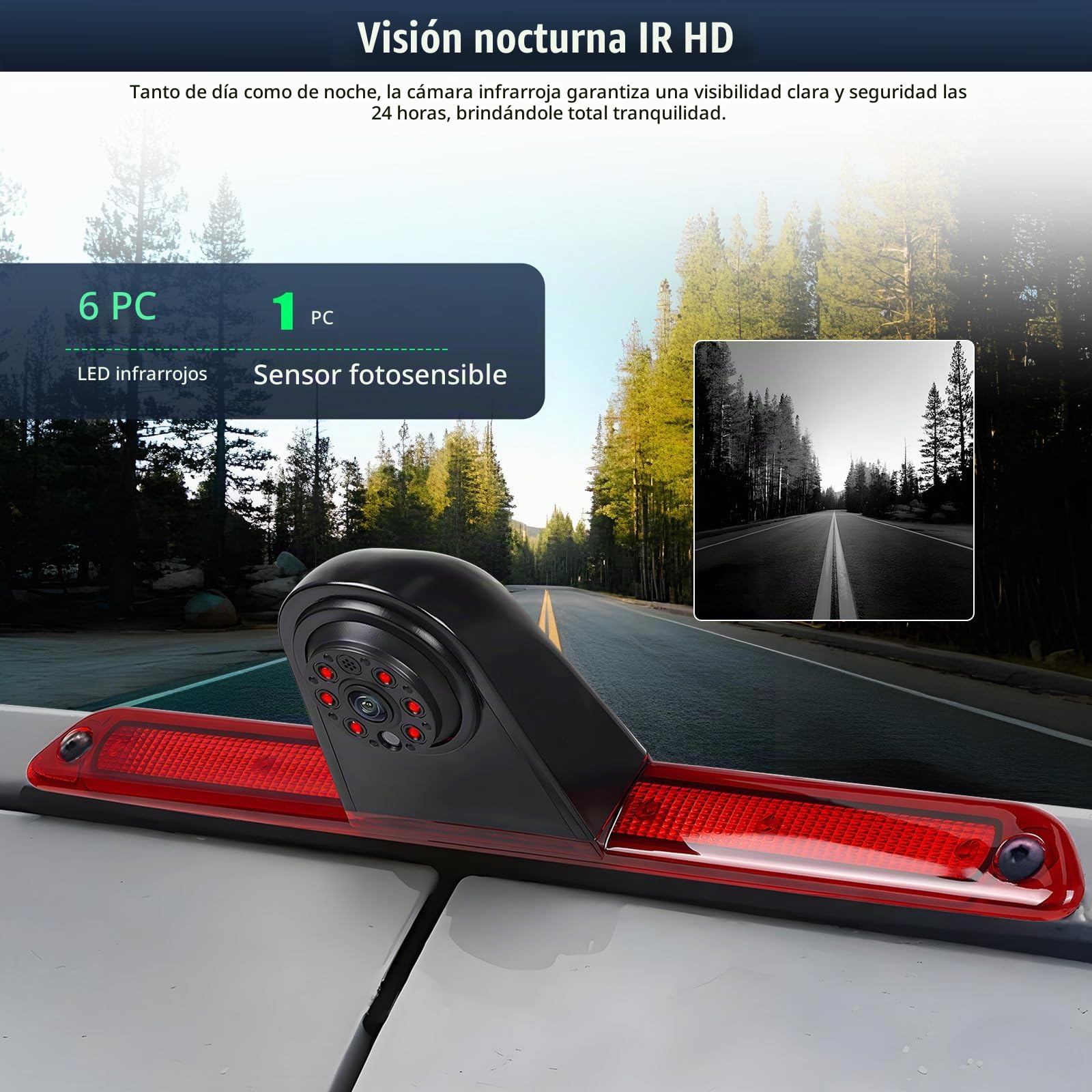 CAMECHO Cámara de Marcha atrás 720P HD para Mercedes Sprinter 2006-2019 & VW Crafter 2007-2019, Gran Angular 140°, Impermeable IP67, visión Nocturna con Luces infrarrojas, fácil de Instalar