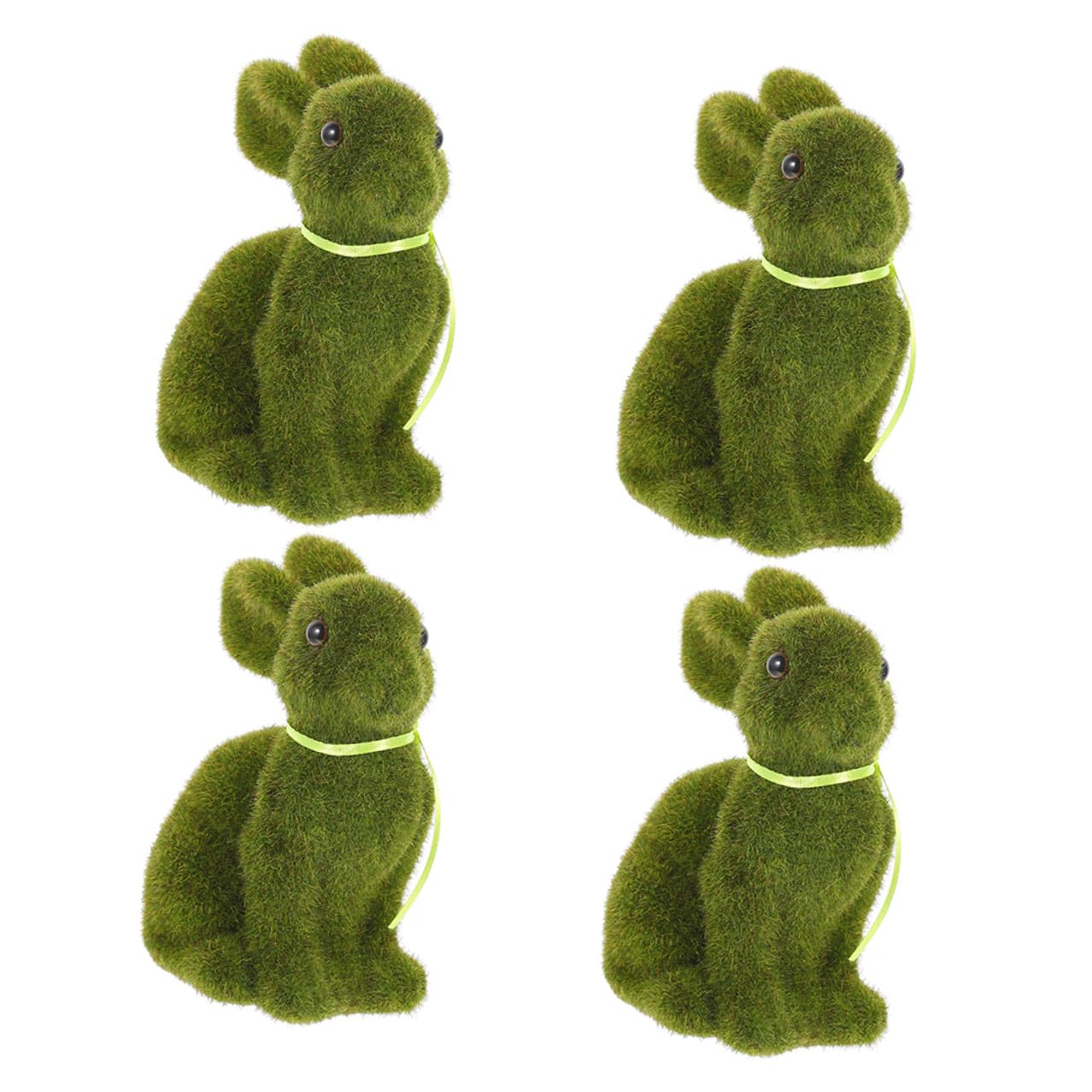 Holibanna Set 4 Conigli Pasquali Decorativi in Schiuma Aspetto Realistico, Verde, per Decorazioni da Tavolo e Giardino, Artigianato Creativo e Allegro