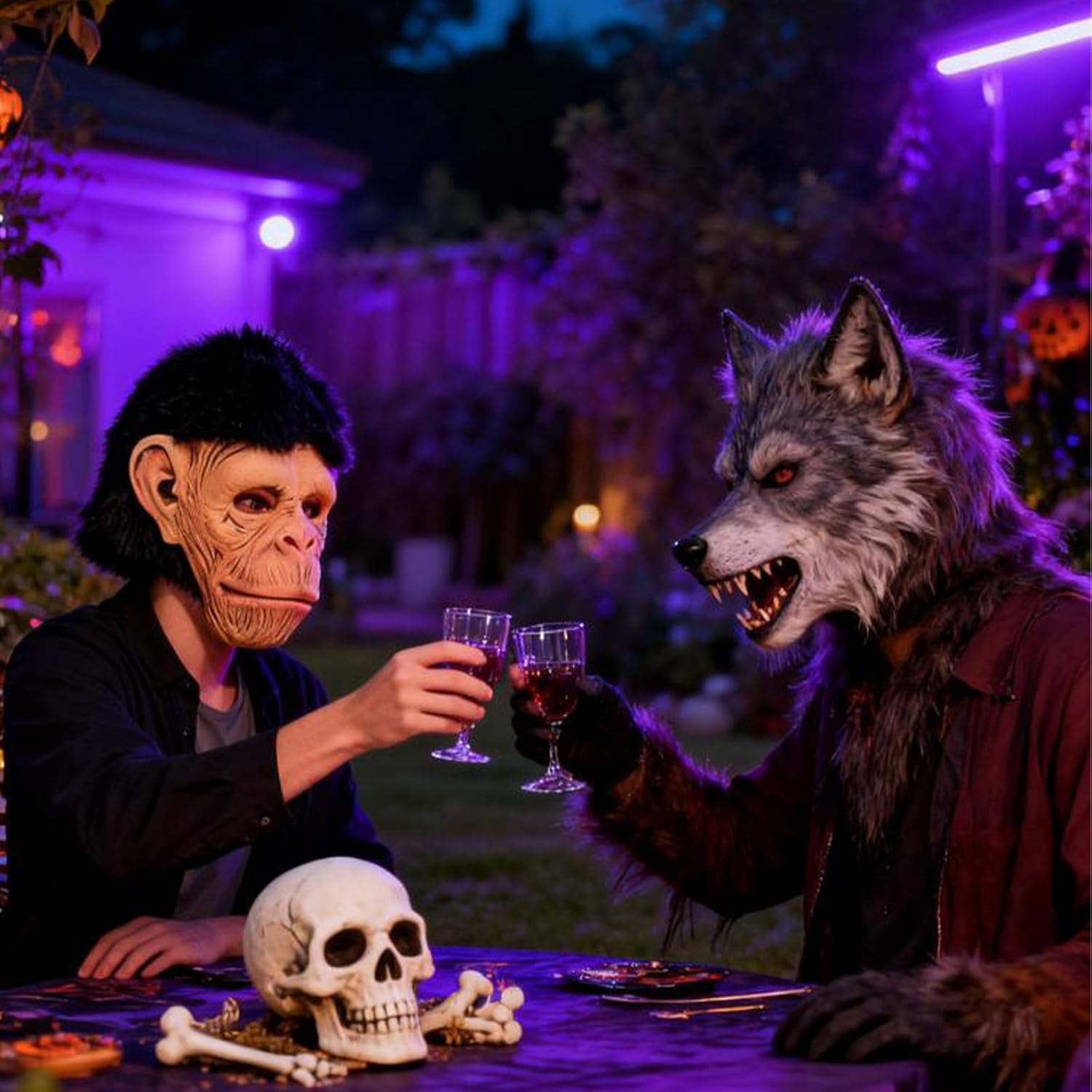 Halloween Animals Head Mask Latex Monkey Chimp Forest Animal Head Mask For Halloween Costumes