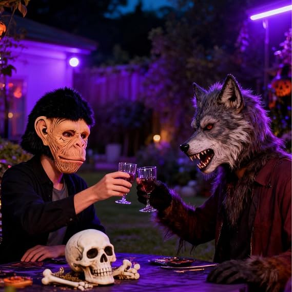 Halloween Animals Head Mask Latex Monkey Chimp Forest Animal Head Mask For Halloween Costumes