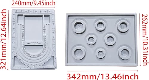 Miniatura 6 de GWYAN Tablero de diseño de cuentas para collares, 2 piezas, bandeja de almacenamiento de joyas para collares, pulseras y fabricación de joyas