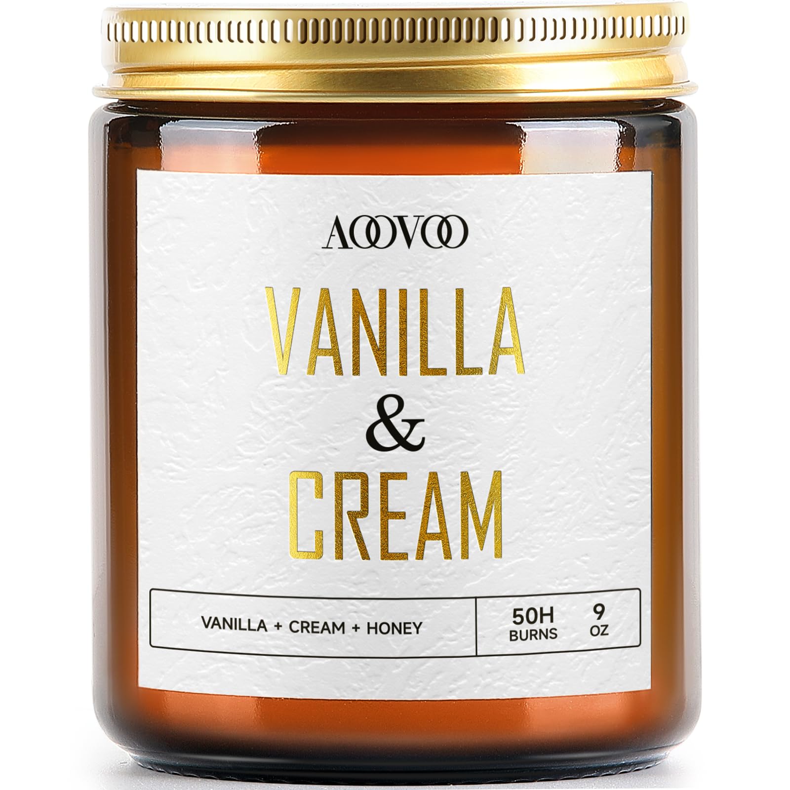 AOOVOOVanilla Cream Candle - Vanilla Candle, Scented Candles, Soy Candles, Aromatherapy Candle, Soy Wax Candle, Candle for Home Scented, 9oz