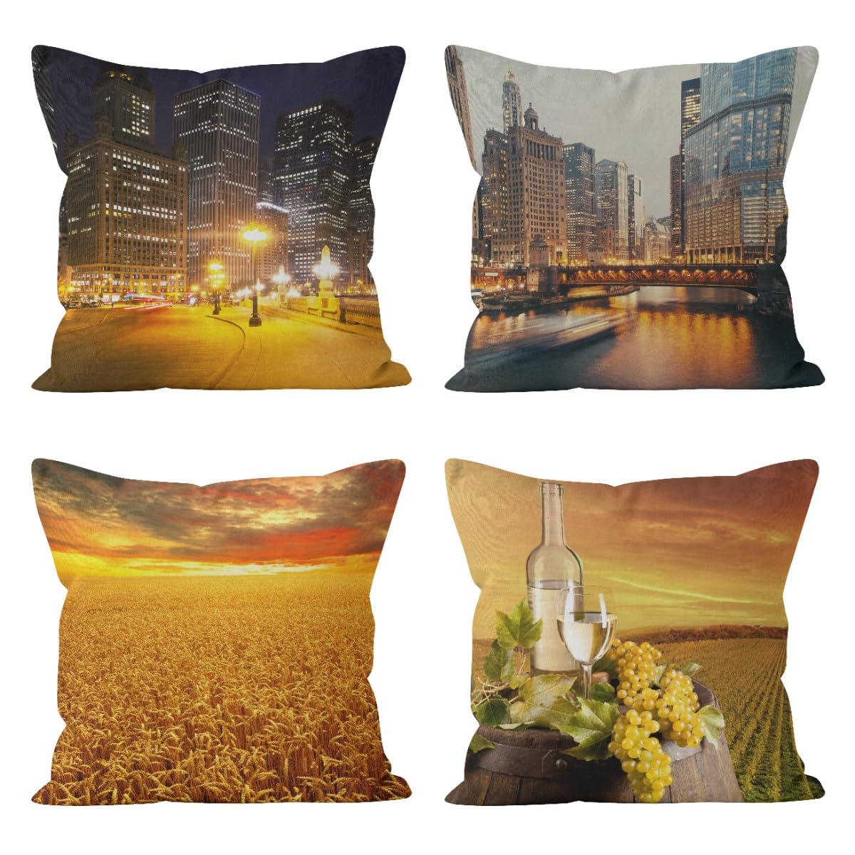 Tissu de lin housse coussin chaise taie d'oreiller soie paysage oriental