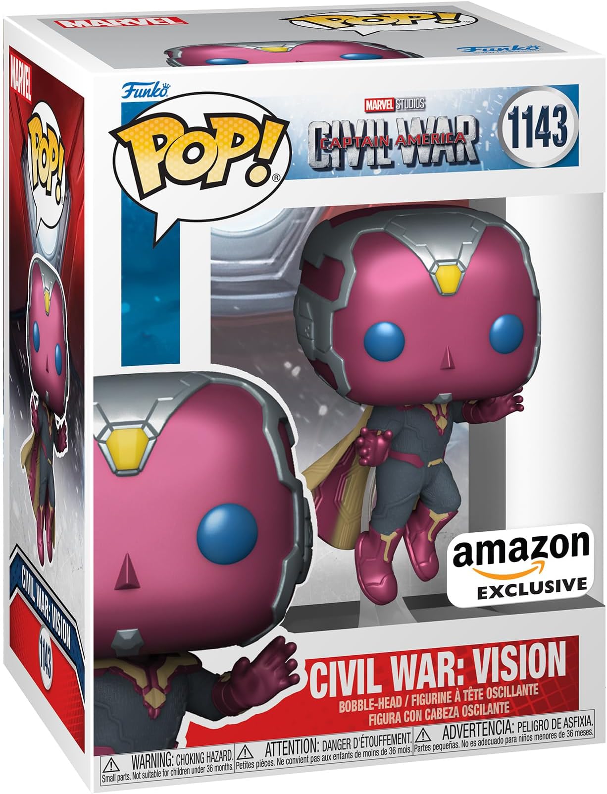 POP! Marvel: Civil War Build A Scene -Vision - Amazon Exclusive - Figure 1 of 12 - Captain America - Collectable Vinyl Figure - Gift Idea - Official Merchandise - for Kids & Adults - Movies Fans