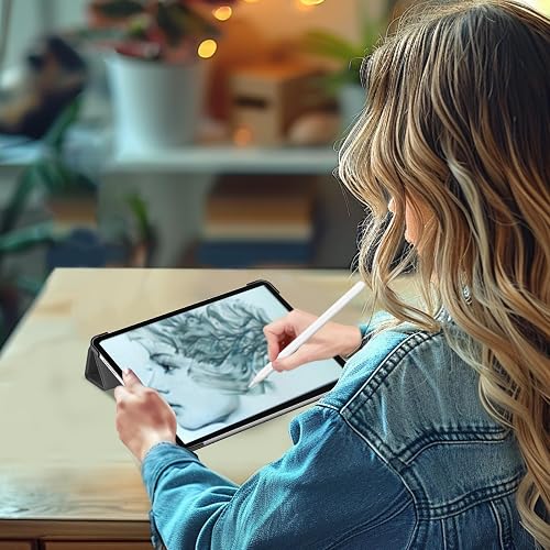 ProCase for iPad Air 13 Inch Case M4/M3/M2(2026/2025/2024), Slim Smart Cover iPad 13 Air M4 M3 M2 Case with Translucent Hard Shell Back, Supports Touch ID, Auto Wake/Sleep -Black - 6