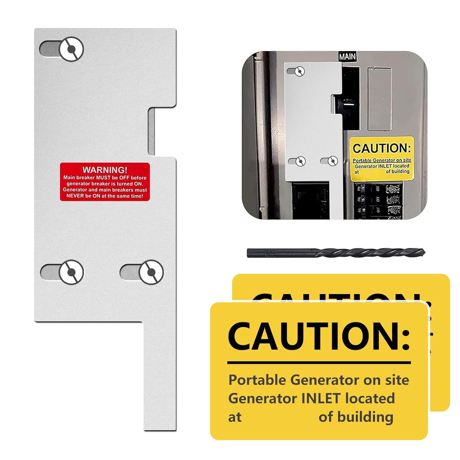 Generator Interlock Kit Compatible with General Electric Vertical Main 150 or 200 amp Break,2 1/2 to 3 1/2 inches Spacing Between Main and Branch Breaker,for Home Safety Interlock Kit