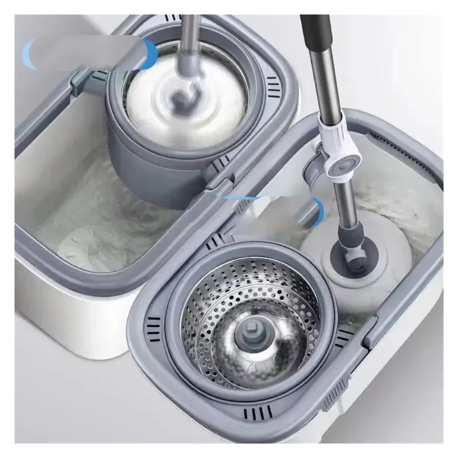 Fregona de gran venta Compatible con juego de cubo, cubo giratorio for fregona perezosa, limpieza del hogar, fregona y cubo giratorios 360(B)