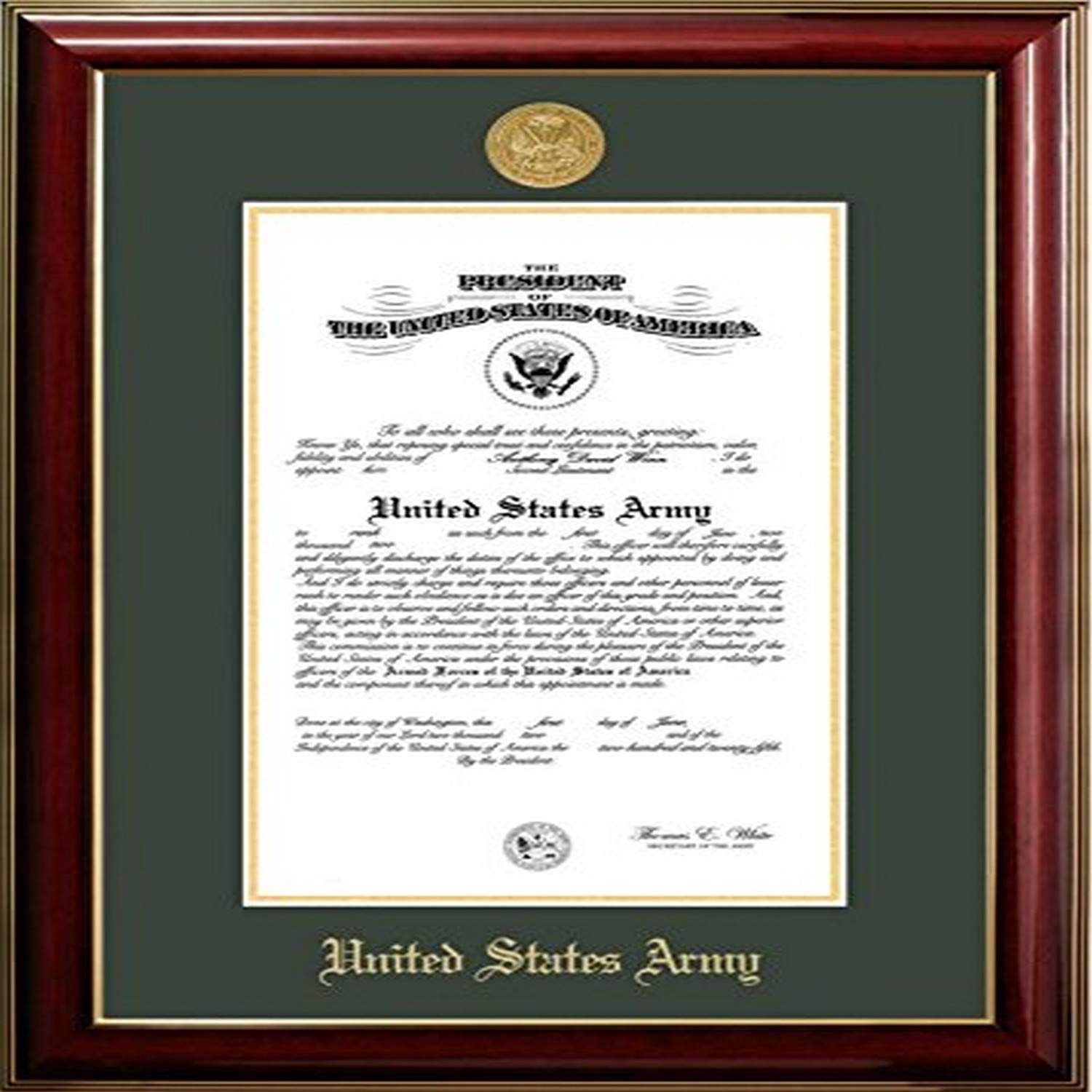 Campus Images ARCCL0018x10 Army Certificate Classic Frame with Gold Medallion, 8