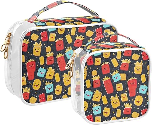 Kawaii French Fries Clear Toiletry Bag for Traveling,2 Pack Makeup Cosmetic Bag with Zipper,Travel Bag for Toiletries,Travel Essentials 21215074 disponible en Yaxa Venezuela
